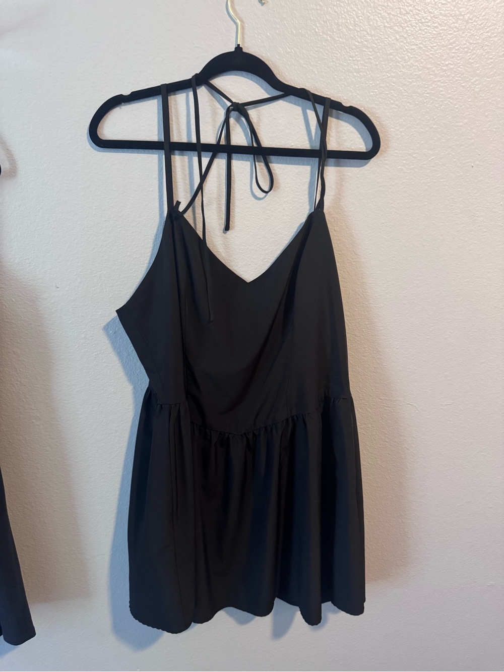 Finesse Black Spaghetti Strap Mini Dress